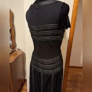 Prom Fluted Tadashi Shoji | Dresses | Tadashi Shoji Black Gunmetal Accent Vamp ...